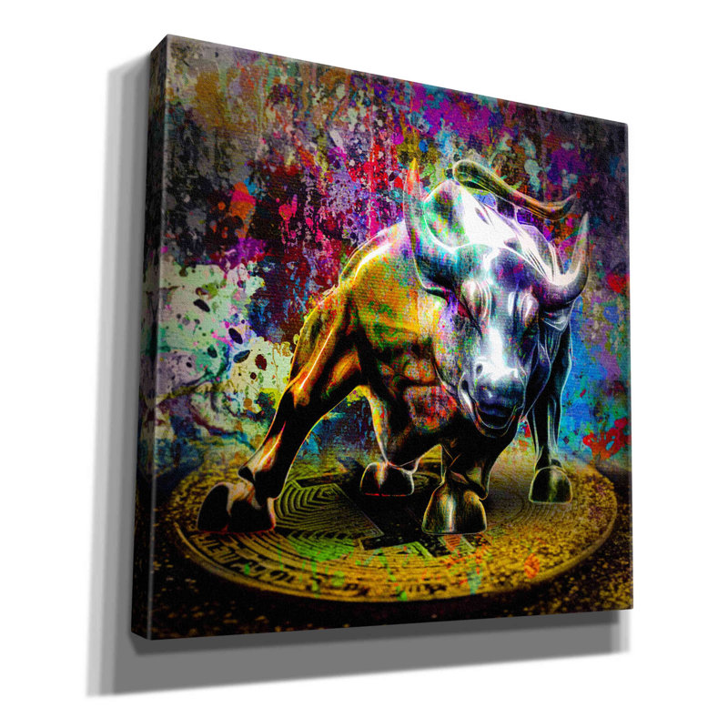 «Bitcoin Bull Market», art mural sur toile, H 12 po x l 12 po x P 0,75 po