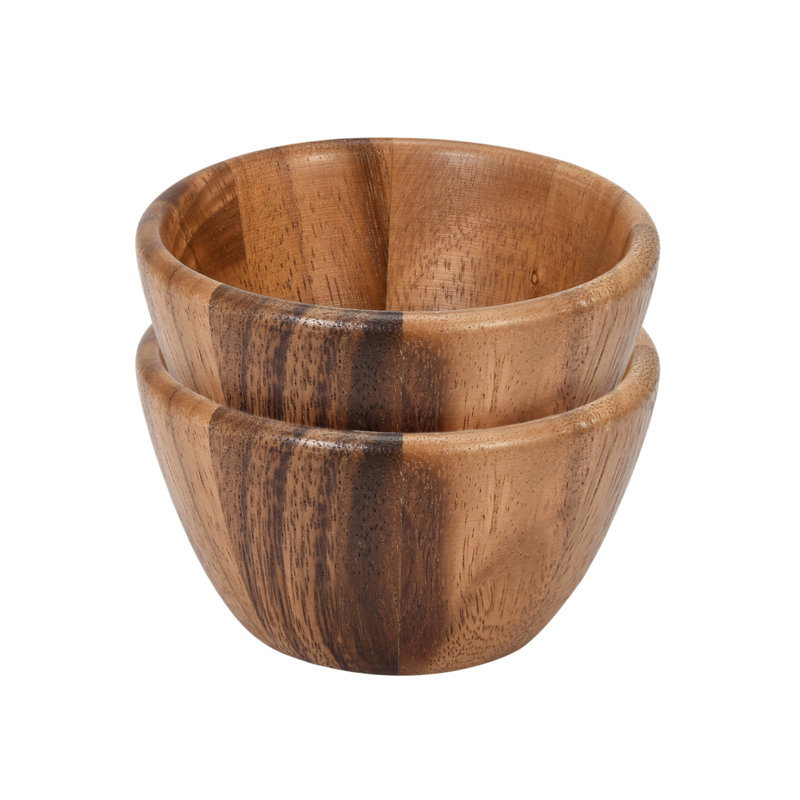 Ensemble de deux mini-bols en bois sculptés à la main écologiques 4 pouces