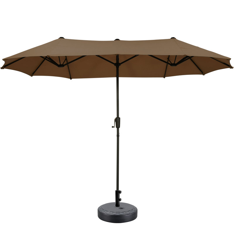 Parasol de patio 13 pi avec base, Tanné