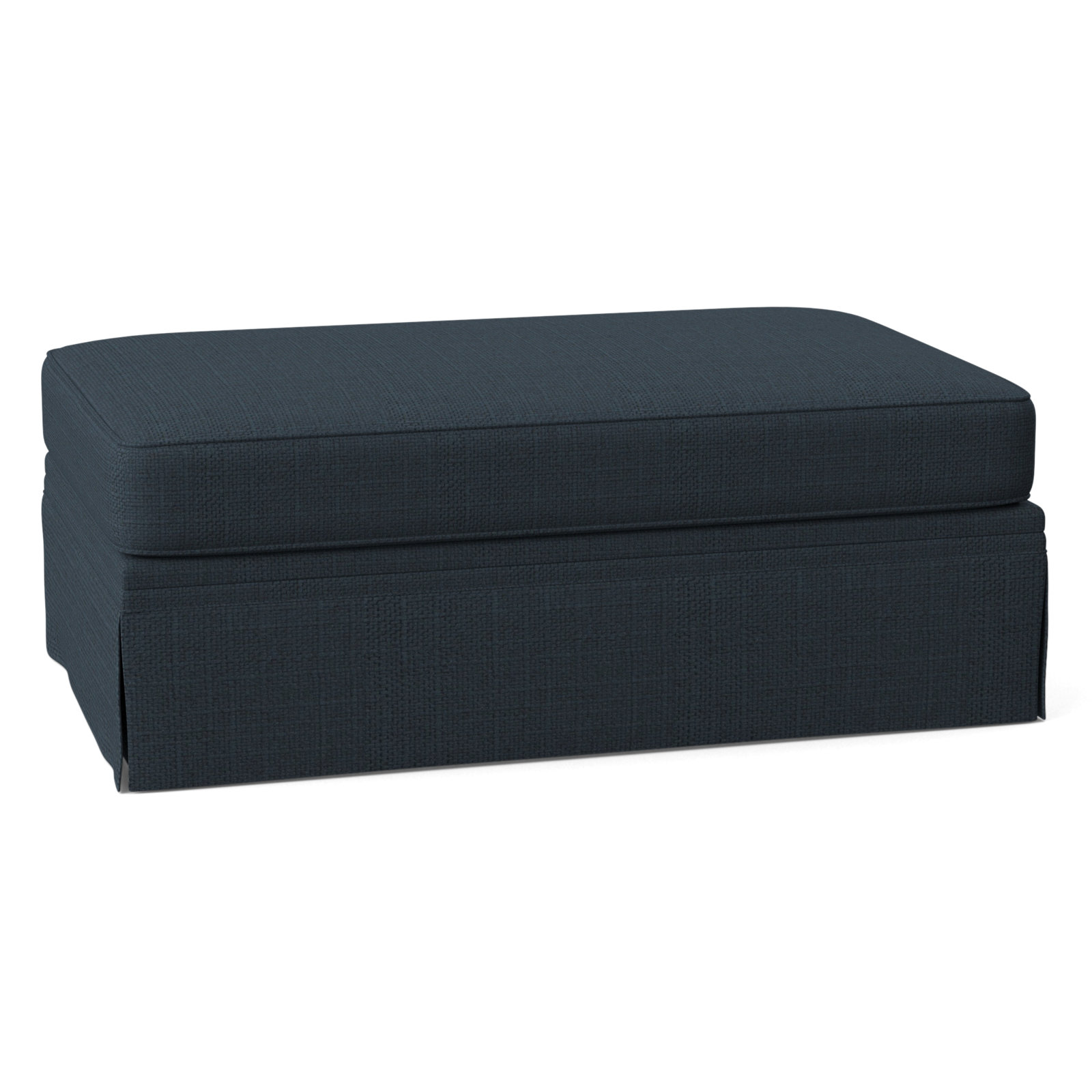 Shelby Upholstered Storage Ottoman, Turbo Navy Basketweave