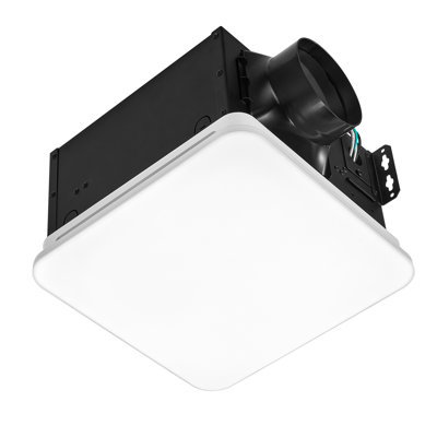 Ventilateur de salle de bain pour salle de bain avec lumière DEL, évent de salle de bain 80 CFM 4000K, ventilateur de plafond à moteur à 1,5 bruit à faible bruit pour salle de lavage, salle de rangement, ventilation domestique, blanc