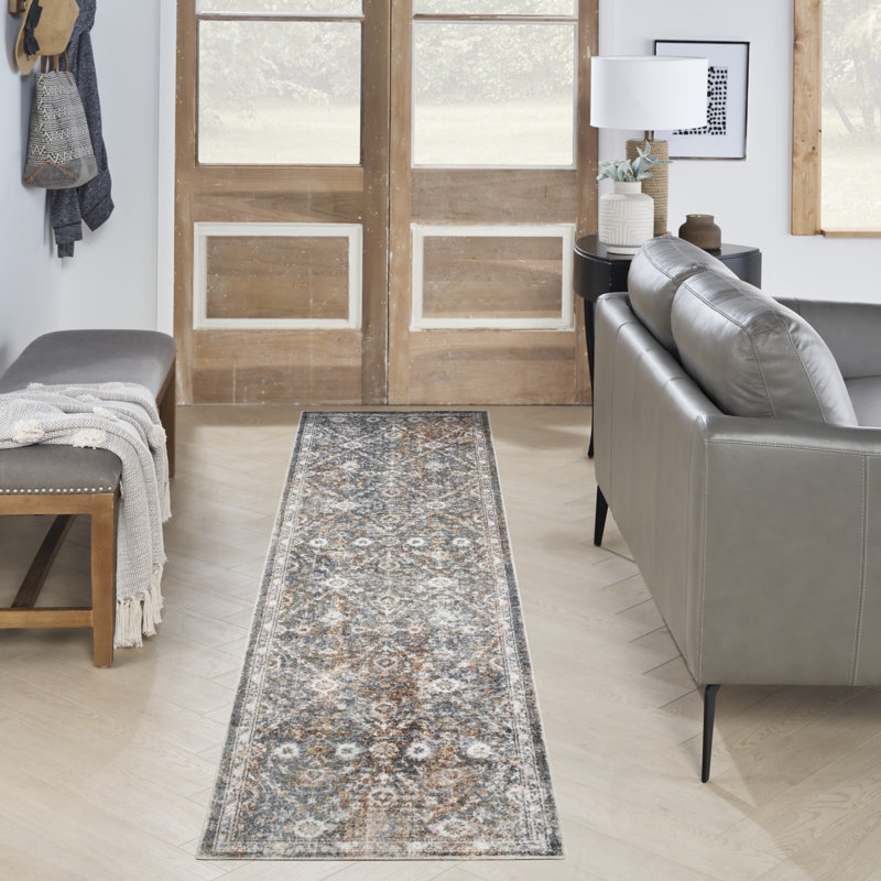 Tapis ivoire multicolore Nourison Astra, Tapis de couloir 2 pi x 6 pi