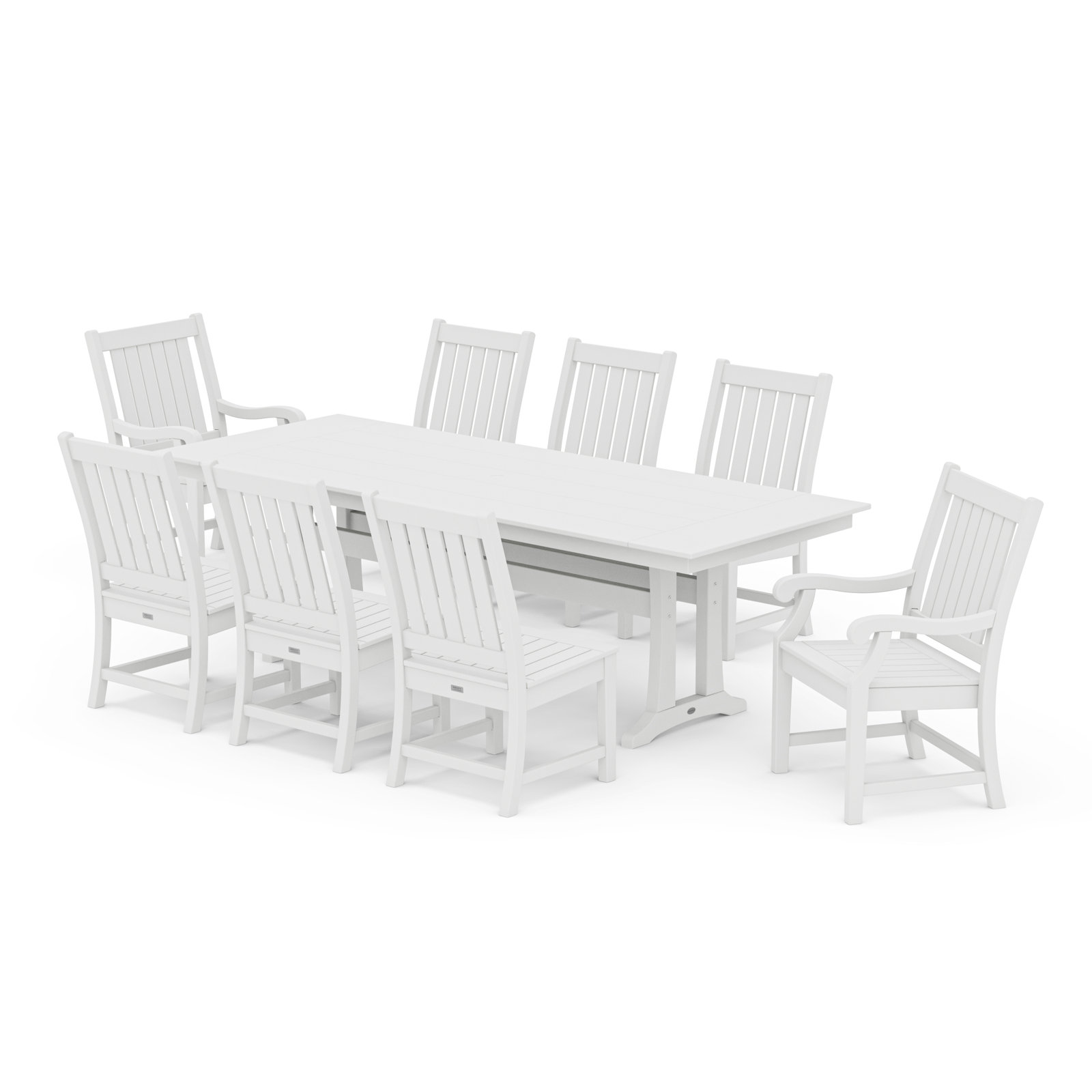 POLYWOOD® Verlyn 96" Patio Dining Set, White