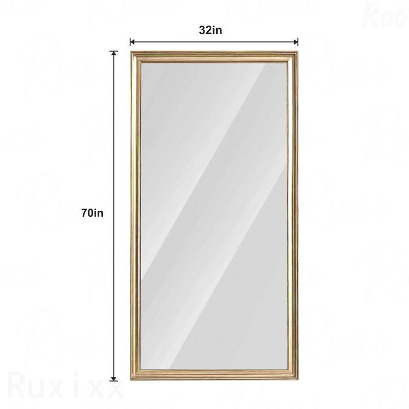 Miroir d'appoint de plancher complet en bois artificiel - Conception élégante et durable