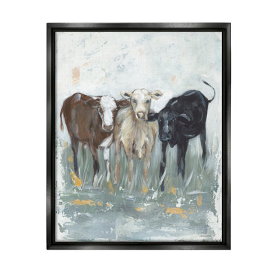 «Abstract Rustic Country Cows» par Mackenzie Kissell - Peinture