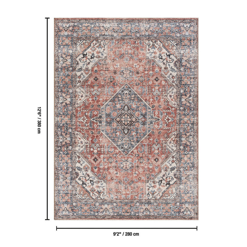 Majestic Rose Area Rug, Rectangle 9'2" x 12'6"