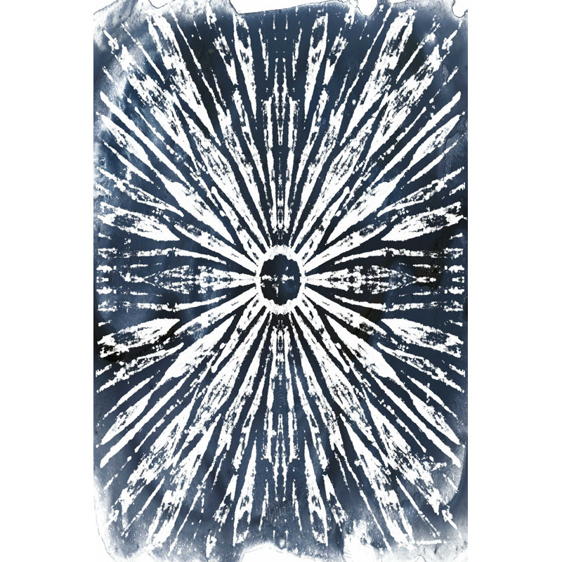 Motif d'encre indigo I, H 48 po x l 32 po