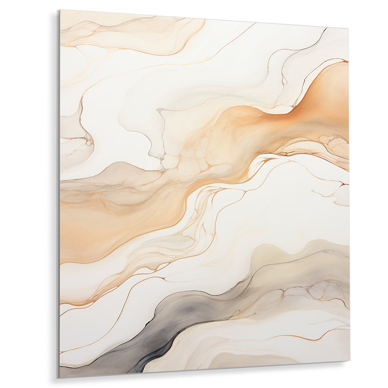 "Minimalisme, rivières, élégance résonnante I" sur métal, H 20 po x l 12 po x P 1 po