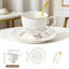 Ensemble de tasses à thé et soucoupes en porcelaine tendre en relief Interglio, ensemble de 3 tasses à café et soucoupes de style rétro pour femmes, cadeau de mariage, rose Starlight
