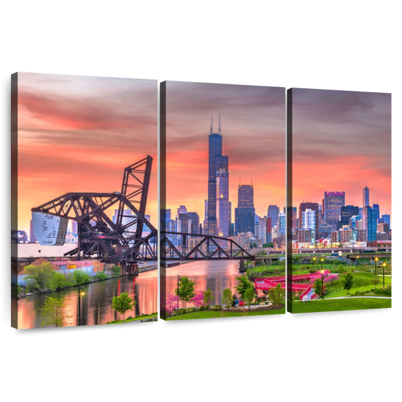 Downtown Chicago Skyline, 20" H x 33" W