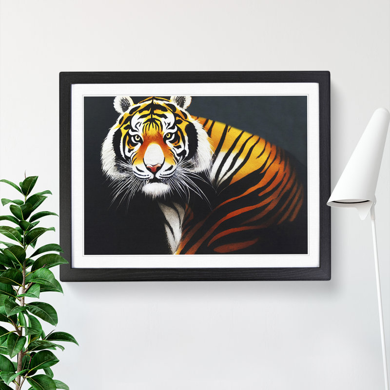 Beauty Of The Tiger - Single Picture Frame Print, Black Framed, 46cm H x 64cm W x 2cm D