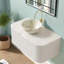 Meuble-lavabo moderne avec rangement, céramique durable, design flottant élégant pour la maison