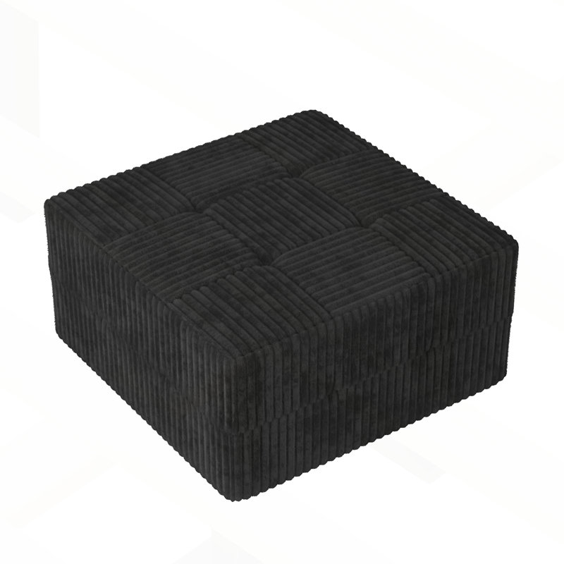 Compressed Space‑Saving Ottoman for Living Room and Bedroom, Black