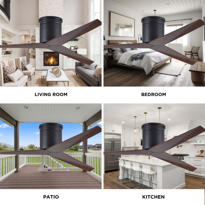 Eliza Ceiling Fan, Walnut Tone, Matte Black