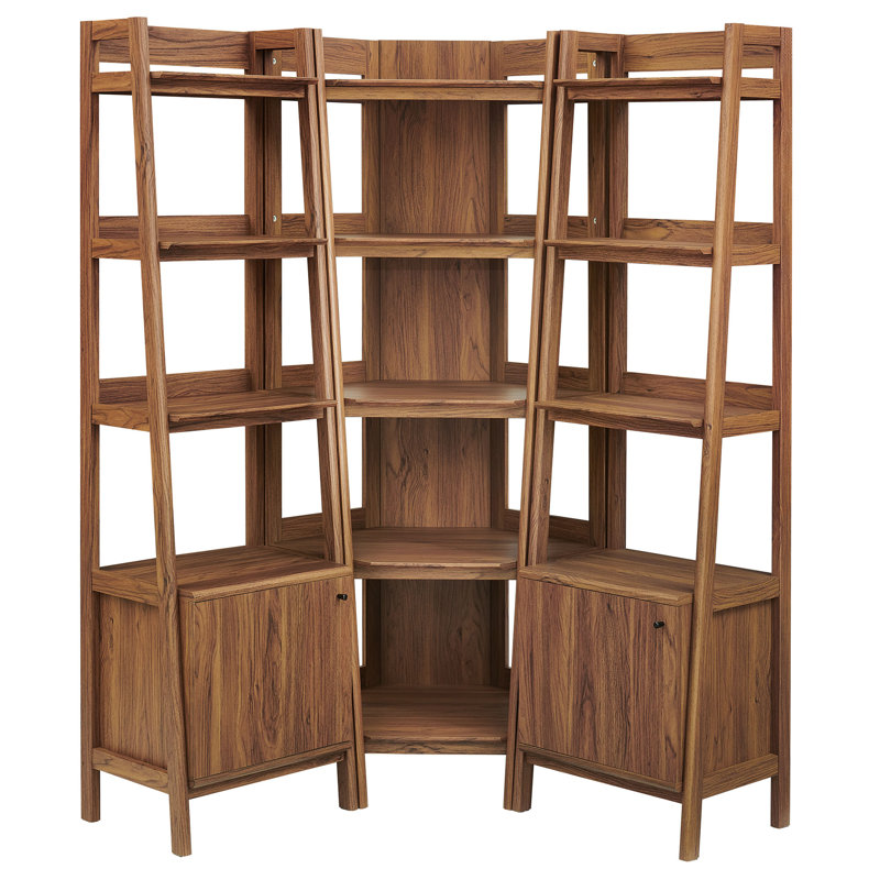 Ensemble de bibliothèque d'angle 3 pièces Billups, Noyer
