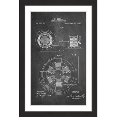 Ac Motor 1896 Chalk by Steve King - Single Picture Frame Graphic Art