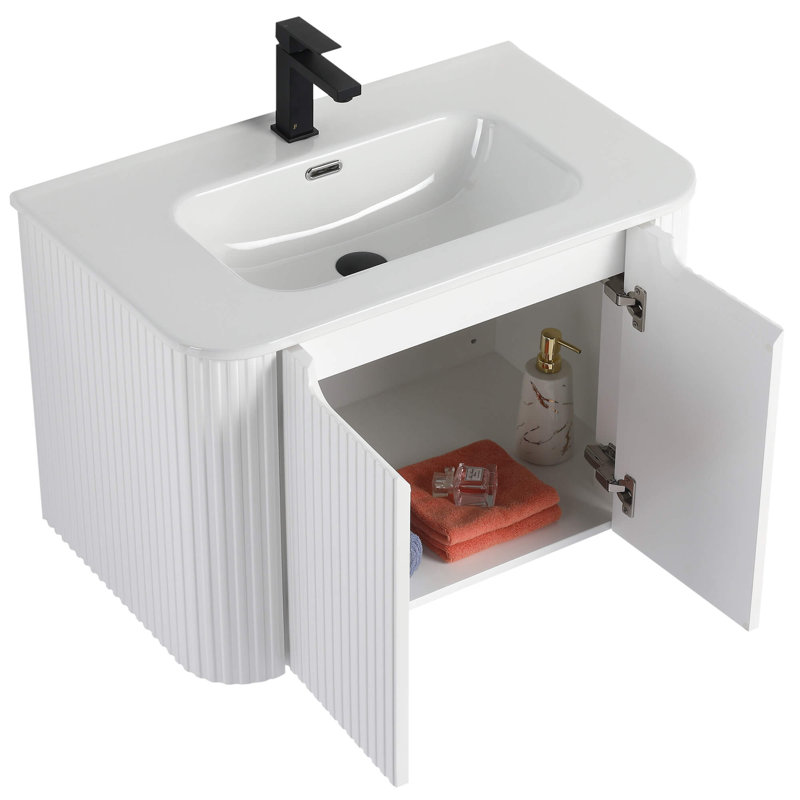 Meuble-lavabo moderne Caskvalley, Blanc