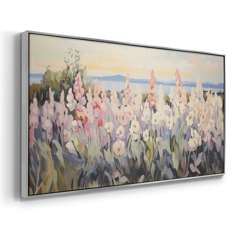 Botanical Series-CEC- Toile tendue avec châssis tendue, prête à être accrochée, H 25 po x l 49 po, Blanc
