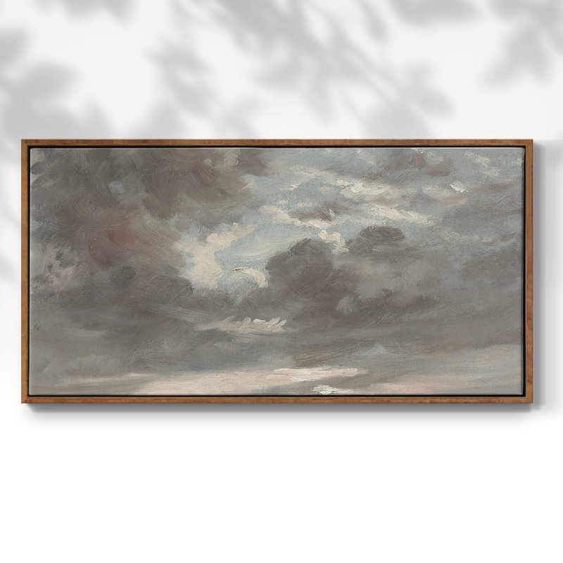 «Landscape Series» -CCCCLXV III - Toile tendue avec châssis encadré - Prêt à être accroché, H 25 po x l 49 po, Noyer