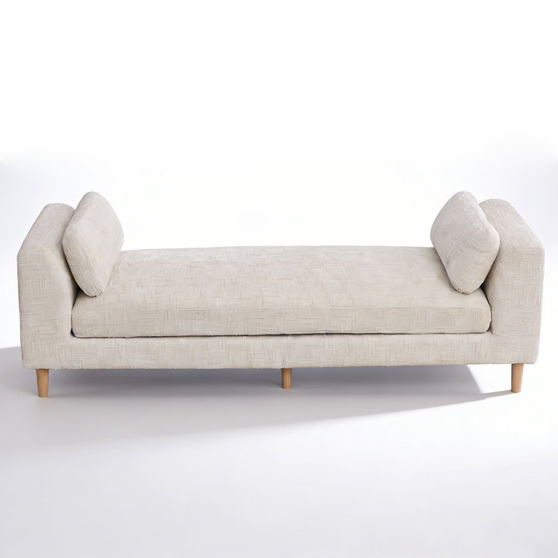 83"W Upholstered Bench For Bedroom End Of Bed, Beige