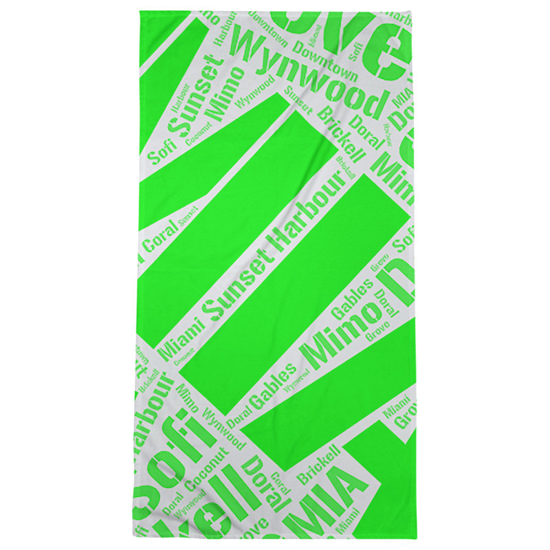Bath Towel, Green, Microfiber, Miami