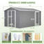 Remise de rangement extérieure en métal 8 x 12 pi avec porte latérale supplémentaire