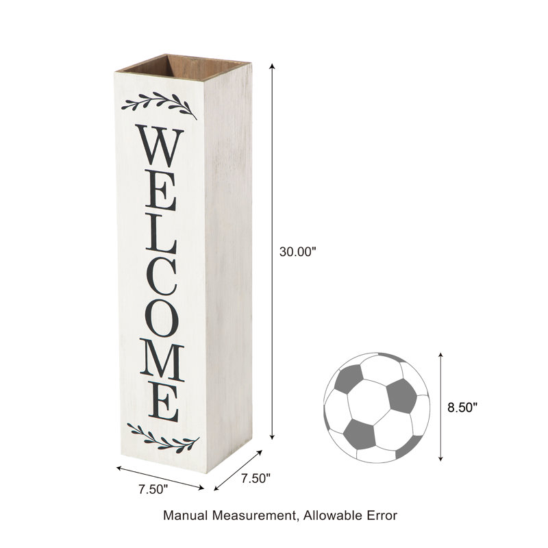 Collton Double Sided Wooden "WELCOME PORCH" Porch Sign, White/Black 