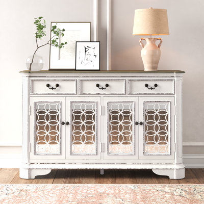 Buffet de 66 po avec portes à miroir antique Colchester