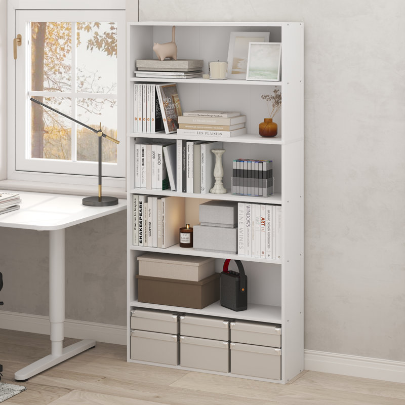 Tani Book Shelf, 6-Tier Bookshelf, Bookcase with Open Storage Shelf, 23.9 x 80.0 x 160.0 cm, for Home Office, Bedroom, Living Room, Espresso