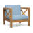 Coussin bleu / structure en teck