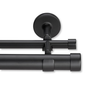 Cambria® Designer Series, Premium 1-1/8 in Larger Dia with 5/8 in back rod, Non-Adjustable Double Curtain Rod, Designer Brackets