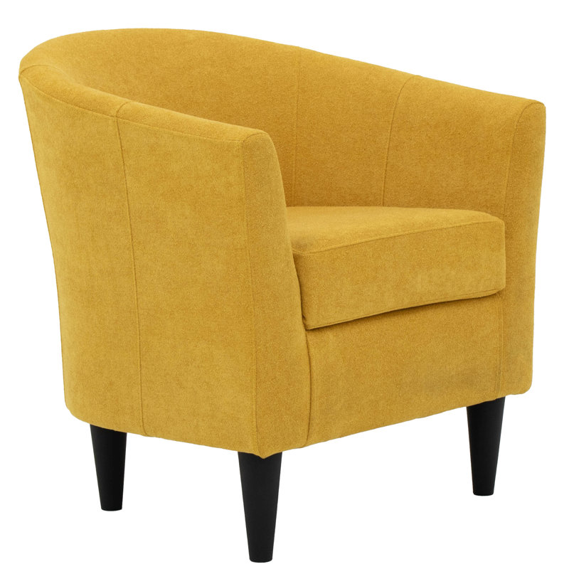 Fauteuil demi-tonneau l 31,5 po Kronos, Polyester souci Chloe, Noir