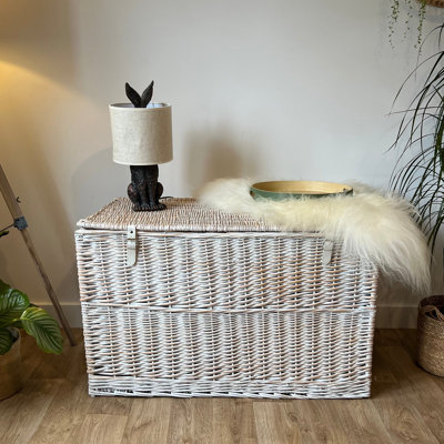 Eldine Large Wicker Storage Trunk Basket with Lid