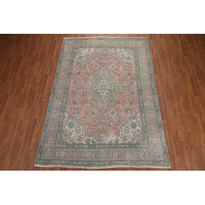 Pink Geometric Traditional Area Rug 7x10