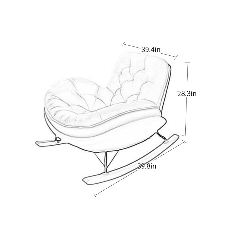 Chaise berçante légère de luxe pingouin, Orange