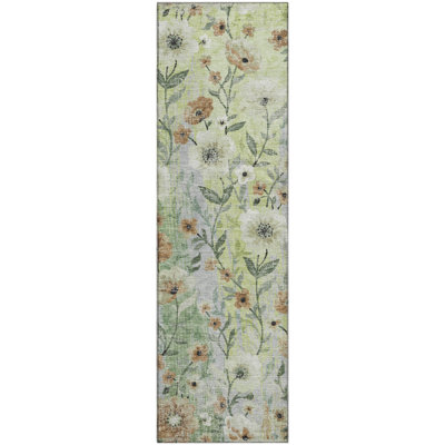 Premium Machine Washable Mayfield AMF2403 Floral Rug