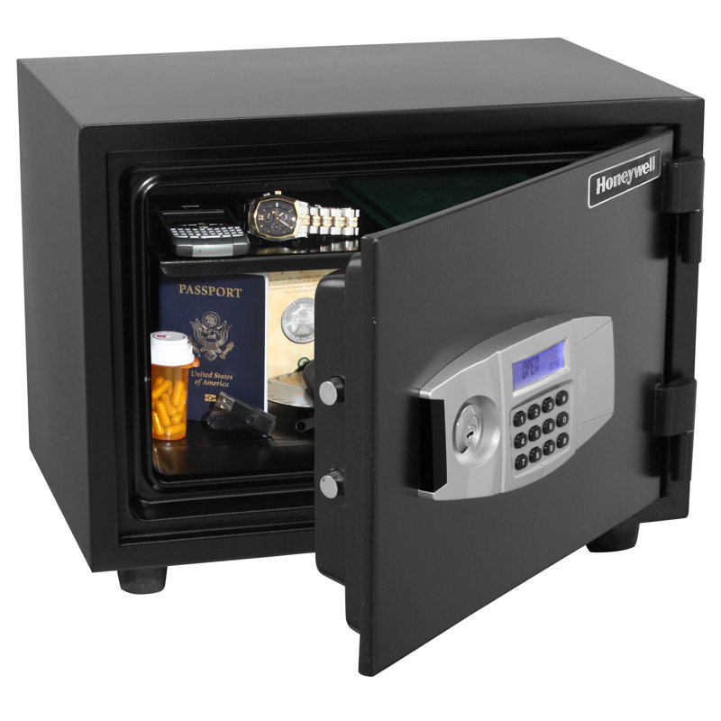 Black Steel Fireproof Digital Lock Security Safe, 0.50 Cu Ft