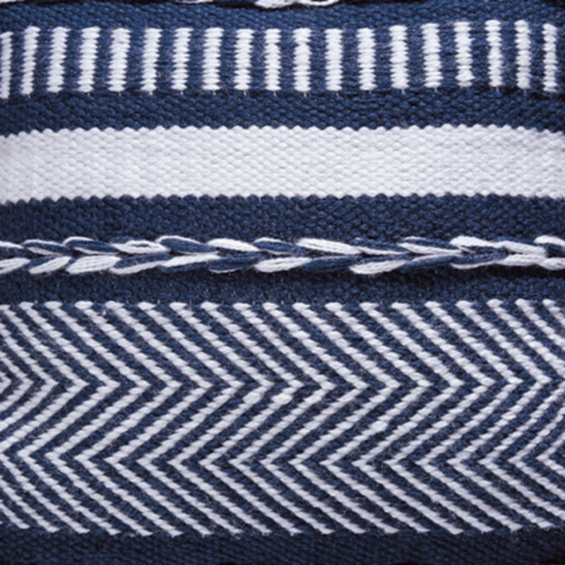 Lonniel Outdoor Reversible Throw Pillow, Navy/White