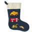 Hand-Felted Wool Christmas Trucks Stocking