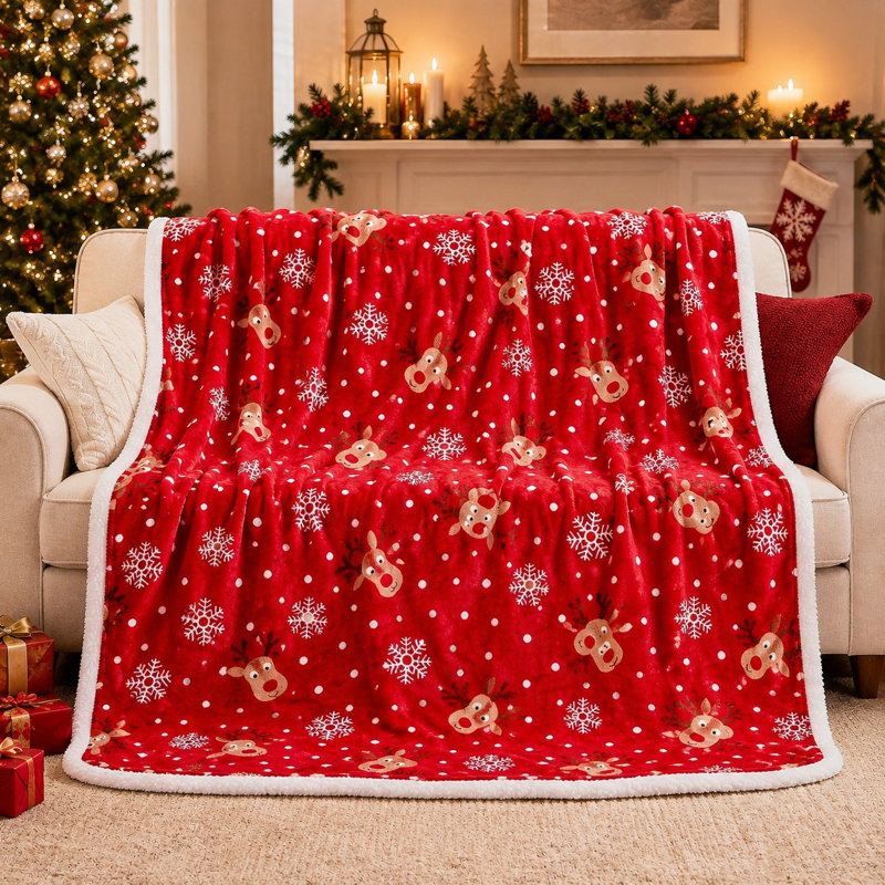 Jeté en sherpa Christmas