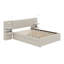 Grand lit plateforme tapissier avec lumières de lecture, lit gigogne et tablettes-264136673