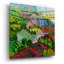  «Deep Ridge Red Hill» par Allan Friedlander, art mural en verre, 12 po x 12 po