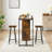 3 Piece Bar Table Set, with 2-Layer Storage Shelf-1901039979