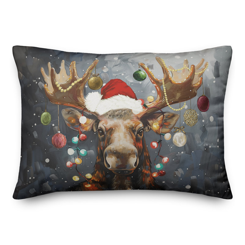 Watercolor Christmas Botanical Indoor / Outdoor Pillow