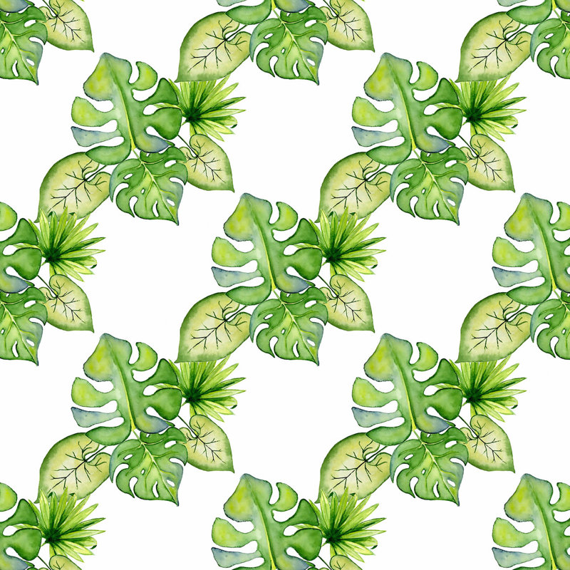 Ensemble de housse de couette DiaNoche en microfibre par Sylvia Cook - Feuilles tropicales