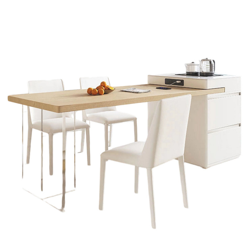 Ensemble de salle à manger 5 pièces pour cuisine moderne, table rectangulaire extensible 70 "à 82" et 4 chaises