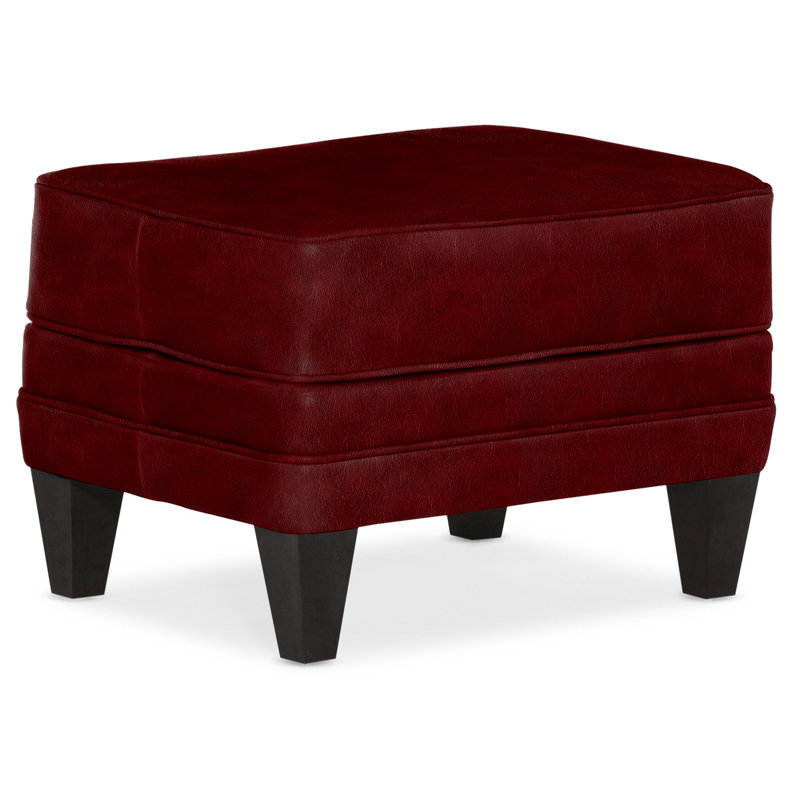 Willow Ottoman, Plantation, Outsider Raven Genuine Leather