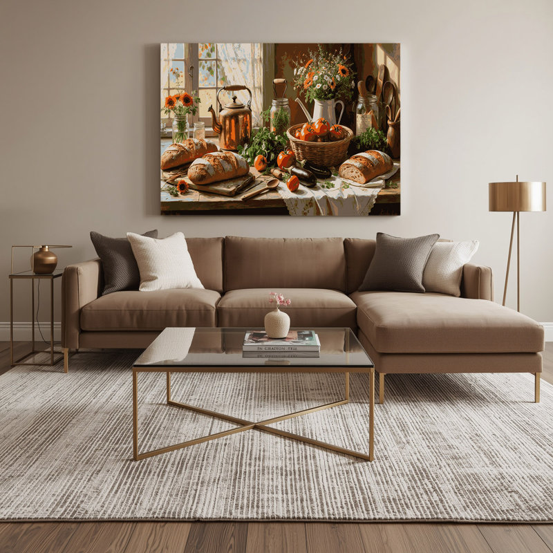 Art mural sur toile brun, "Thanksgiving", H 12 po x l 18 po