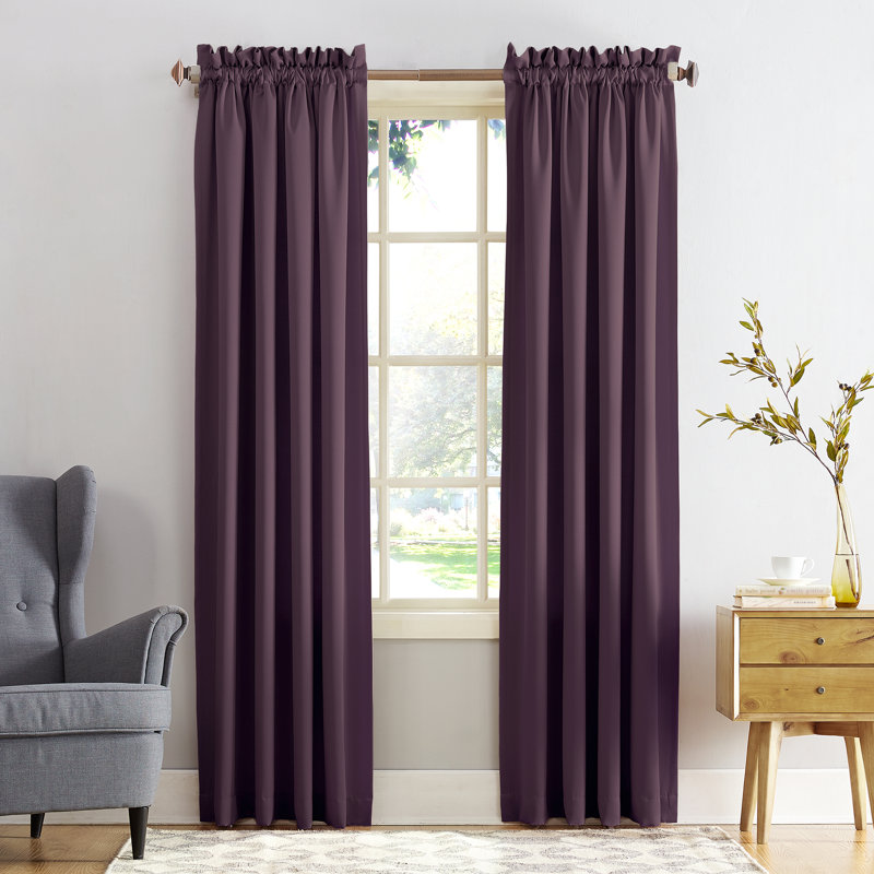 Panneau de rideau obscurcissant en polyester Millen, Prune, l 54" x L 108"