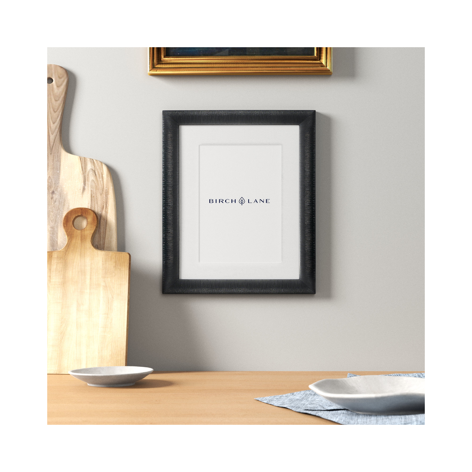 Chopra Wood Picture Frame with Mat, 4" x 6", Black